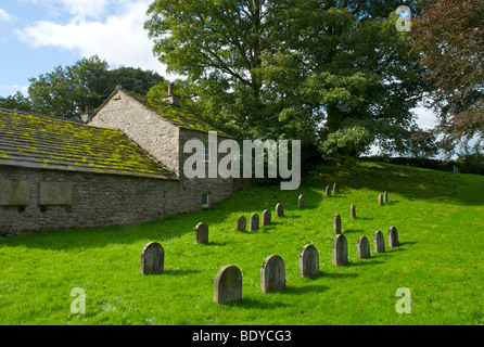 Quaker bural ground at Brigflatts meeting house, near Sedbergh, Cumbria, England UK Stock Photo