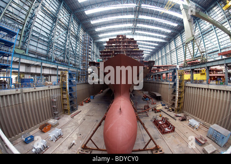 Construction of cruise ships, Meyer-Werft Papenburg, Lower Saxony, Germany, Europe