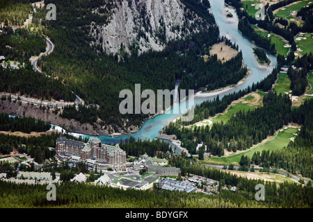 Fairmont Banff Springs Hotel Golf Course and view of The Bow River ...