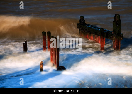 Reculver sea defences Stock Photo