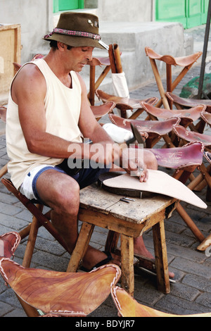 Stoolmaker in Lanzarote Canary Islands Stock Photo