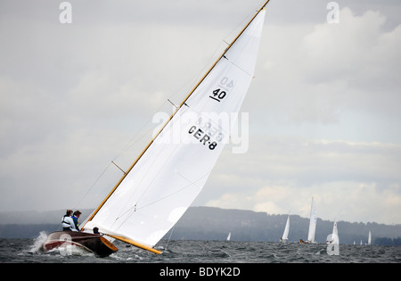 Sail boat on the Starnberger See lake, Upper Bavaria, Bavaria, Germany, Europe Stock Photo