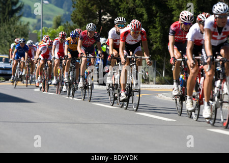 Group of cyclists cycling in the GP Tell 2009, Switzerland, Europe Stock Photo