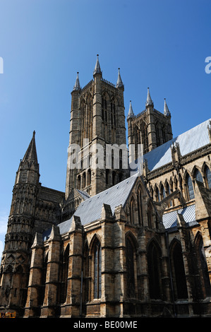 Lincoln Cathedral or St. Mary's Cathedral, 12th and 13th Century, Gothic-Romanesque, Minster Yard, Lincoln, Lincolnshire, Engla Stock Photo