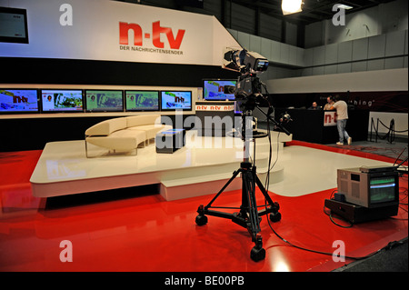 Studio of the news channel N-TV at the IFA Internationale Funkaustellung consumer electronics fair 2009 in Berlin, Germany, Eur Stock Photo