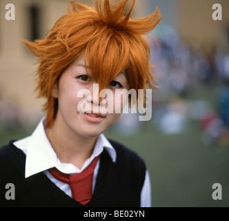 Cosplay anime costumes worn at Kyoto International Manga Museum. Stock Photo