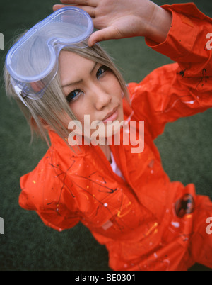 Cosplay anime costumes worn at Kyoto International Manga Museum. Stock Photo