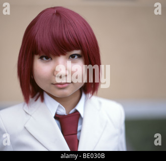 Cosplay anime costumes worn at Kyoto International Manga Museum. Stock Photo