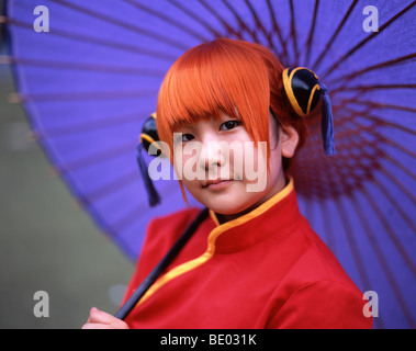 Cosplay anime costumes worn at Kyoto International Manga Museum. Stock Photo