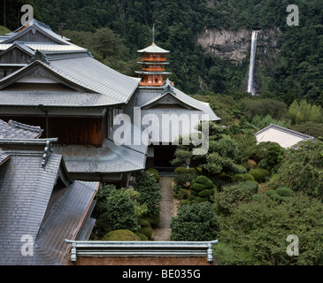 3 story pagoda of Nachisan  Seiganto-ji Temple and Nachi Waterfall Stock Photo