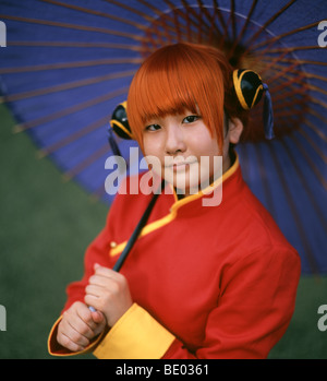 Cosplay anime costumes worn at Kyoto International Manga Museum. Stock Photo