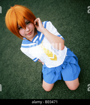Cosplay anime costumes worn at Kyoto International Manga Museum. Stock Photo