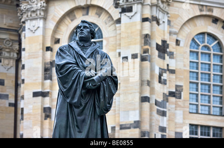 A statue of Martin Luther in Dresden, capital of the eastern German state of Saxony Stock Photo