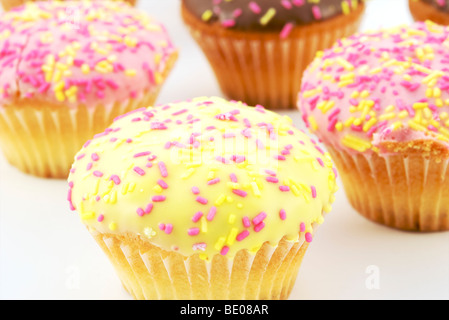 Chocolate muffins isolated on white Stock Photo