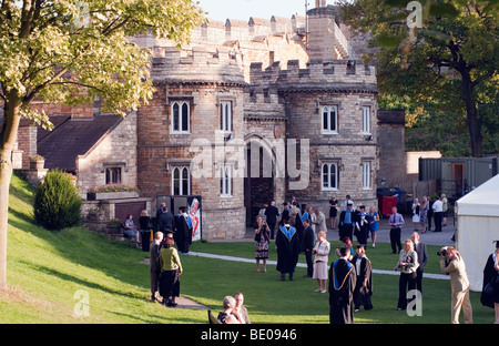 Graduation day inside 'Lincoln Castle',Lincolnshire,England,'Great Britain','United Kingdom',UK,GB,EU Stock Photo