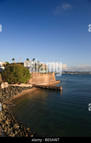 Usa, Caribbean, Puerto Rico, San Juan, Old Town, Paseo Del Morro and La Muralla Stock Photo