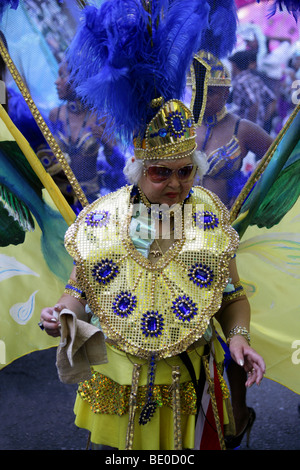 Woman in the Notting Hill Carnival Parade 2009 Stock Photo