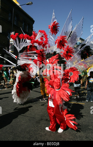 Red Indian Carnival Figure in the Notting Hill Carnival Parade 2009 Stock Photo