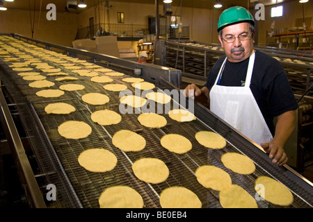 Corn tortilla processing factory located in Caldwell, Idaho, USA.  Stock Photo