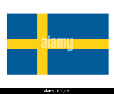 Swedish flag illustration isolated on white background. Stock Photo