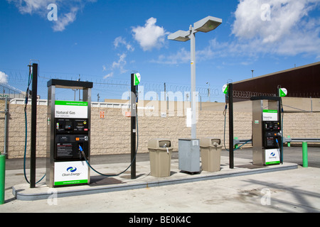 Natural Gas Fueling Station, Los Angeles, California, USA Stock Photo