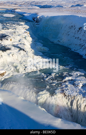 Gullfoss waterfall in the winter, Iceland, Europe Stock Photo