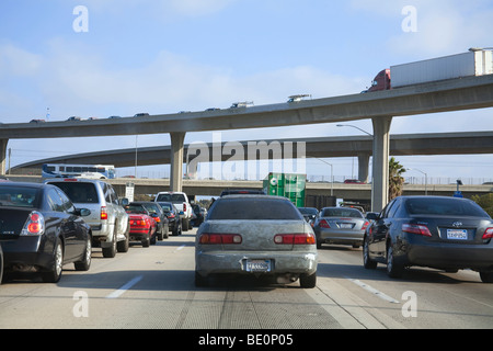 Congested 405 Freeway, Los Angeles, California, USA, as viewed from ...