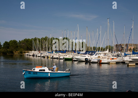 The Marina at Hourtin Port on Lac d'Hourtin in the Medoc Ocean region of Bordeaux in France Stock Photo