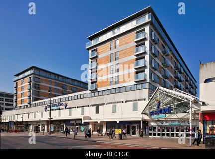 The Pavilions Shopping Centre and apartments in Uxbridge, West London. Stock Photo