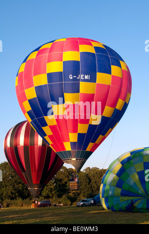 Hot air balloons at Wisborough Green Charity Hot Air Balloon festival, West Sussex, England Stock Photo