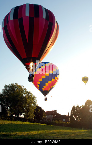 Hot air balloons at Wisborough Green Charity Hot Air Balloon festival, West Sussex, England Stock Photo