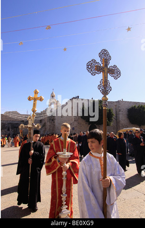 Greek Orthodox Christmas procession, Bethlehem, Israel Stock Photo - Alamy