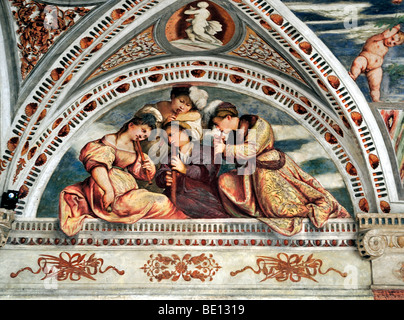 Trento, Castello del Buonconsiglio, fresco Stock Photo
