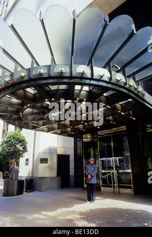 The Four Seasons Hotel Doorman Waiting in Front of Entrance New York City USA Stock Photo