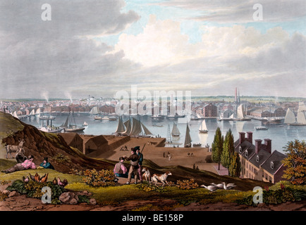 Baltimore from Federal Hill - circa 1831 Stock Photo
