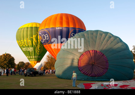 Hot air balloons at Wisborough Green Charity Hot Air Balloon festival, West Sussex, England Stock Photo