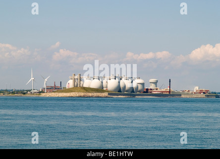 The Deer Island sewage treatment plant in Boston Harbor, Massachusetts USA Stock Photo