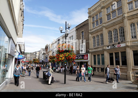 Street view at Weston-super-Mare at sunset - a seaside town in North ...