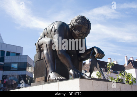 bronze statue based on William Blake's study of Isaac Newton by Eduardo Paolozzi  British Library London England Stock Photo