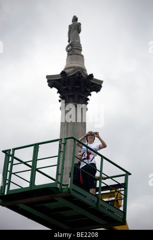 Antony Gormley's One & Other an artwork involving the fourth plymth in trafalgar square. Stock Photo