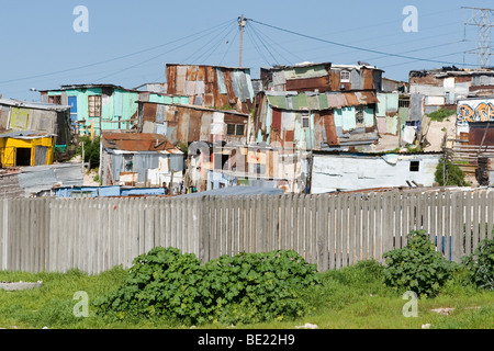 Informal settlement along N2 highway on the outskirts of Cape Town South Africa Stock Photo