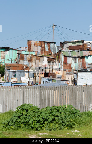 Informal settlement along N2 highway on the outskirts of Cape Town South Africa Stock Photo