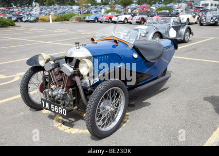 Classic Blue Morgan three wheeler veteran car UK Stock Photo