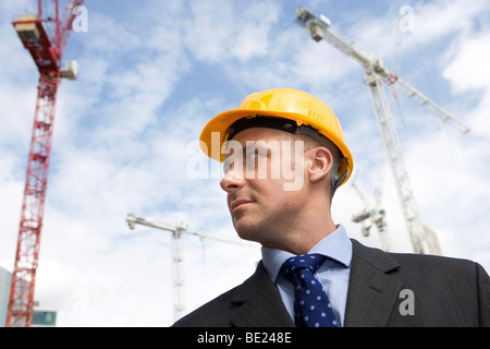 Executive manager on a building site Stock Photo