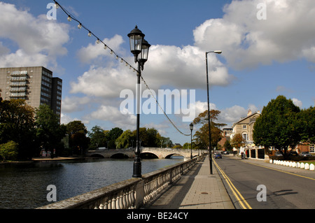 The Embankment and River Ouse, Bedford, Bedfordshire, England, UK Stock Photo