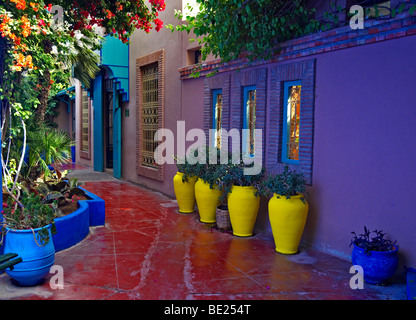 A view of the old studio of Jacques Majorelle, now the Museum and boutique at Jardin Majorelle in Marrakech Stock Photo