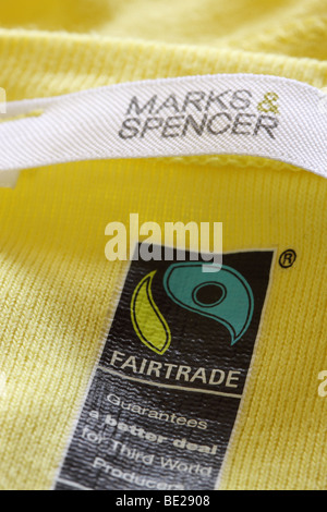 Cotton Fairtrade product yellow cotton T Shirt on sale at Marks and Spencer Stock Photo