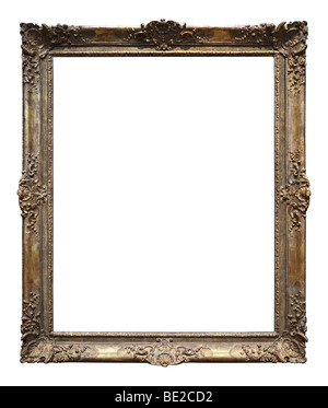 Vintage gold frame isolated over a white background Stock Photo