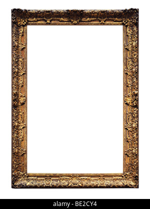 Vintage gold frame isolated over a white background Stock Photo