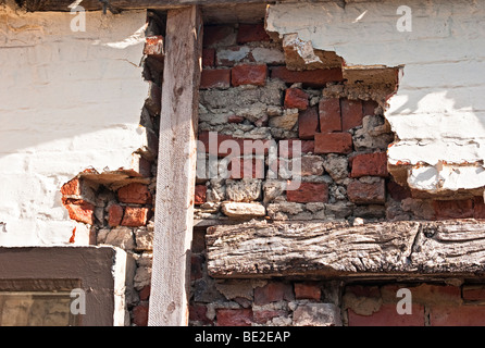 Exposed building methods during house maintenance work Stock Photo